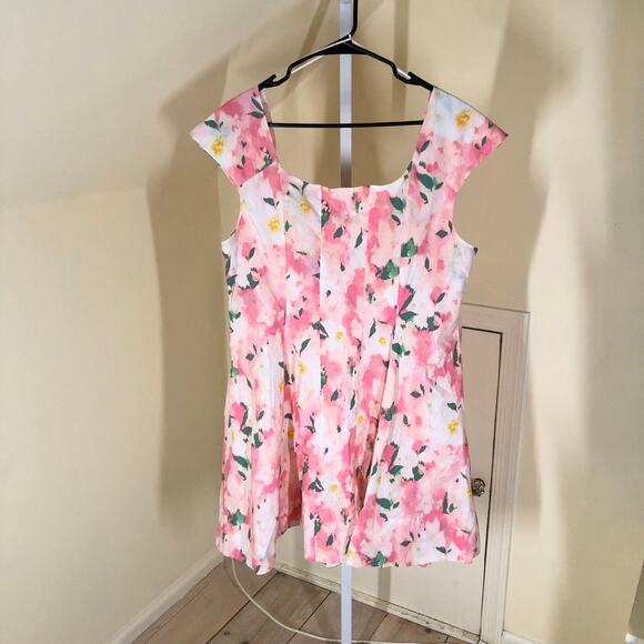 A New Day NWT Women's Corset Woven Mini A-Line Dress Pink Floral Size 16 - Picture 8 of 11